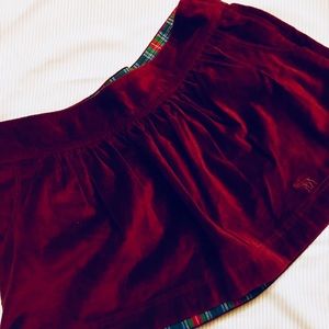 Hollister Red Velvet Skirt
